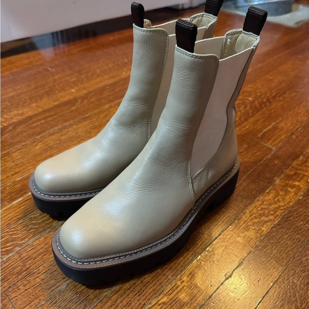 Sam Edelman Cream Leather Boots